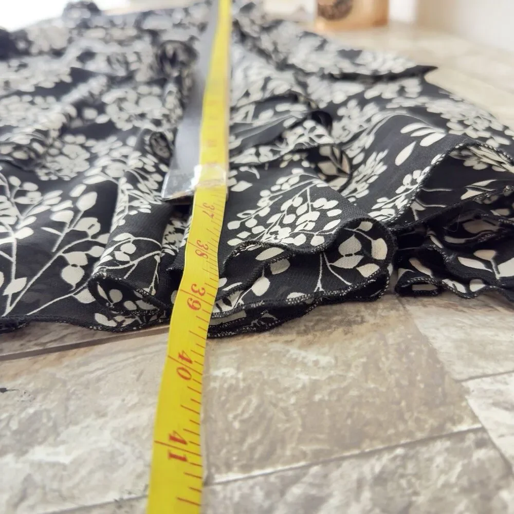 NEW Signature by Robbie Bee 8 Petite Ruffle Dress Women's Black White  NWT - Picture 16 of 17